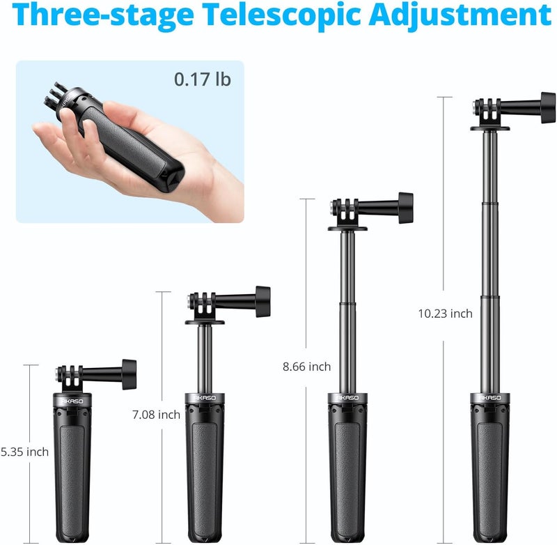 Akaso Mini Selfie Stick Tripod Lightweight Extension for Shooting Video Vlog Accessories Compatible with Action Camera EK7000/Brave 4/Brave 7 LE/Brave 7/GoPro Hero12/11/10/ 9/Max/DJI Osmo Action - Image 2
